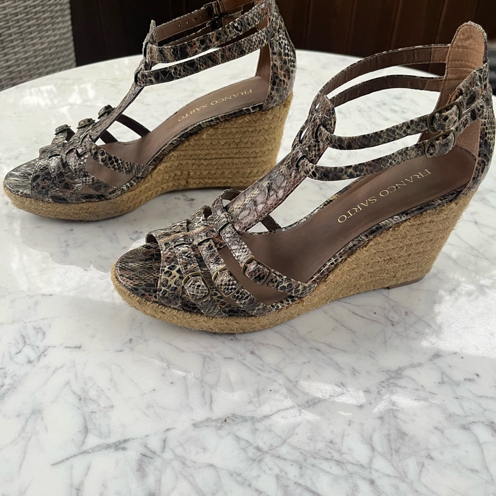 Franco Sarto Women's Snakeskin Wedge Sandals